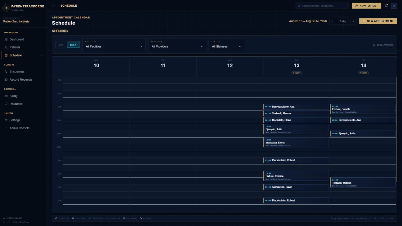 Forge scheduling and billing interface